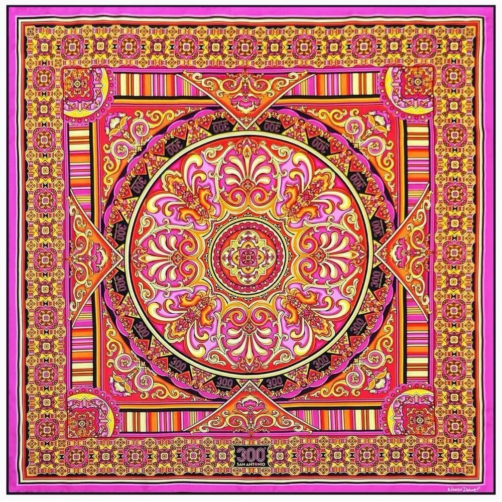 Marisol Deluna New York San Antonio 300 City Silk Scarf The Alamo Rare